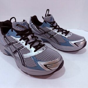 Asics Silver and Blue Mesh Athletic Men’s Shoes